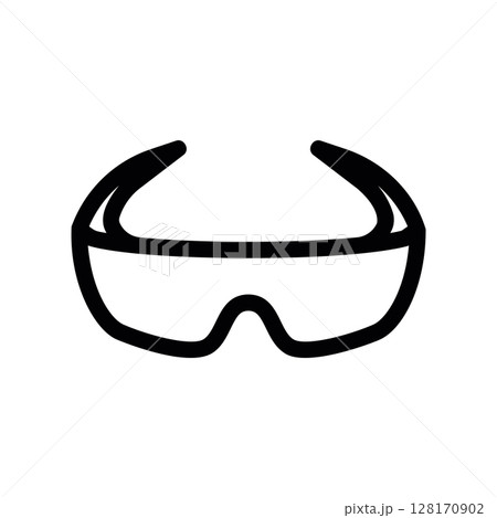 Line art icon of protective safety glasses for eye protection 128170902