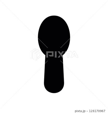 Basic black silhouette of a spoon for eating or stirring 128170967