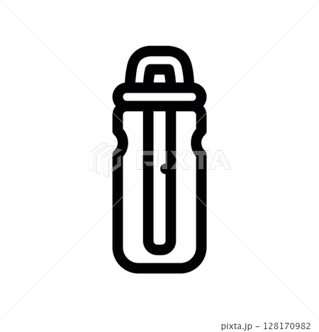 Replacement water filter cartridge in a cylindrical housing, line icon Replacement water filter cartridge in a cylindrical housing, line icon 128170982