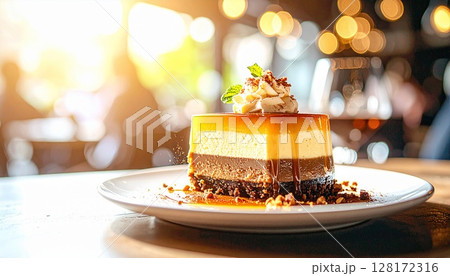 美味しそうな濃厚プリン 128172316