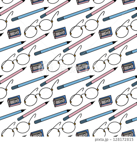 graphic collection of books, reading. Hand drawings on a white background. 128172815