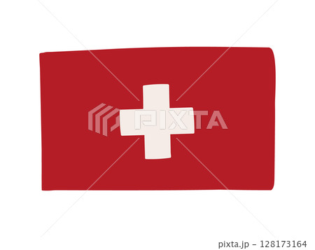 スイスの国旗のイラスト素材 スイスの国旗のイラスト素材 128173164