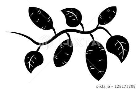 さつまいものつると葉を描いたピクトグラム 128173209