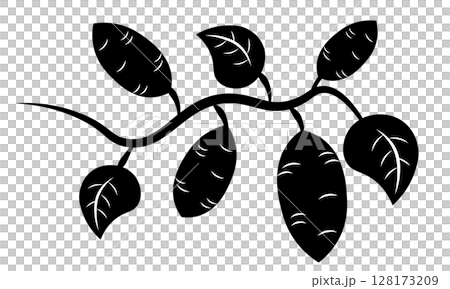 さつまいものつると葉を描いたピクトグラム 128173209
