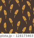 Seamless vector pattern with ears of wheat. Grain background for bakery products 128173463