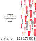 Red exclamation marks border. Abstract vector illustration 128173504