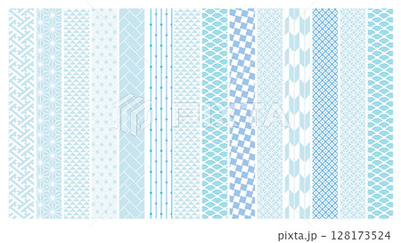 夏の季節の涼しい和柄背景イラスト 128173524