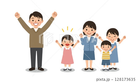 家族みんなで大喜び!幸せあふれる感動の瞬間 家族みんなで大喜び!幸せあふれる感動の瞬間 128173635