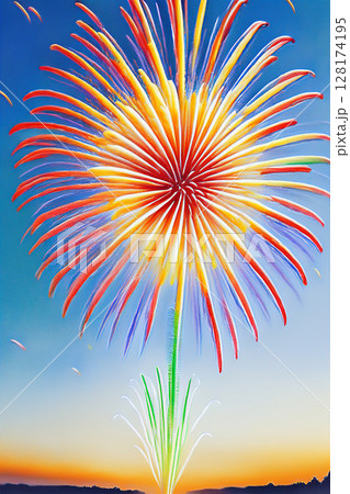 夏空を彩る花火 夏空を彩る花火 128174195