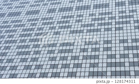 A Contemporary Architectural Facade Embellished with an Intricate Mosaic Pattern Design 128174311