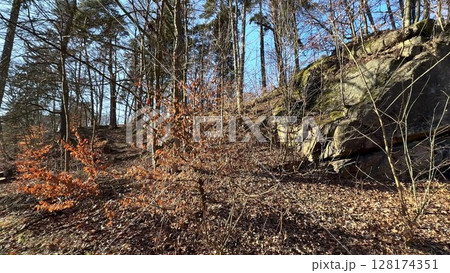 A Beautiful and Scenic Rock Formation Set in a Serene Forest Landscape Far from Urban Areas A Beautiful and Scenic Rock Formation Set in a Serene Forest Landscape Far from Urban Areas 128174351