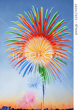 夏空を彩る花火 128174397