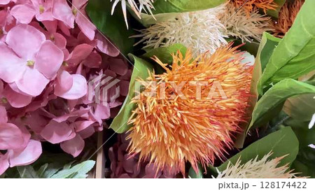 A Vibrant Floral Arrangement Showcasing Unique Textures and Colors for Aesthetic Appeal A Vibrant Floral Arrangement Showcasing Unique Textures and Colors for Aesthetic Appeal 128174422