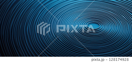 A blue circle with many lines in it. The circle is blue and has a lot of lines 128174928