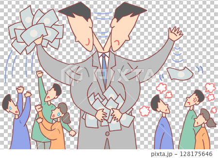 Social issues - Taxation, exploitation, repayment, income redistribution, low returns 128175646