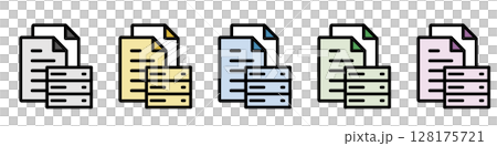 Illustration icon material set: Document file 048 128175721