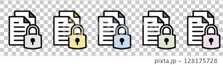Illustration icon material set: Document file 055 128175728
