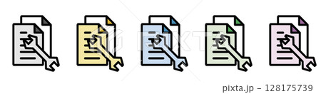 イラストアイコン素材セット：ドキュメントファイル066 128175739