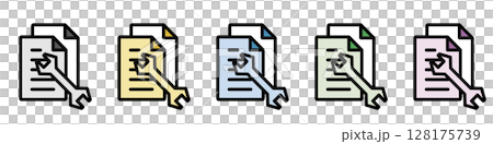 イラストアイコン素材セット：ドキュメントファイル066 128175739