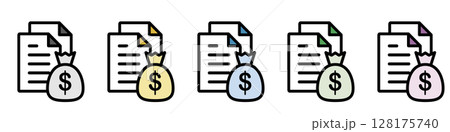 イラストアイコン素材セット：ドキュメントファイル067 128175740