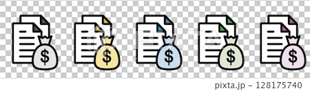 イラストアイコン素材セット：ドキュメントファイル067 128175740