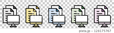 Illustration icon material set: Document file 093 Illustration icon material set: Document file 093 128175767