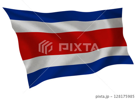 コスタリカ　国　旗　シルク　アイコン 128175985