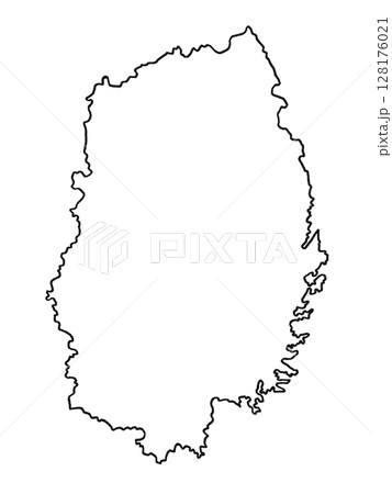 地図（岩手県）白地図 128176021