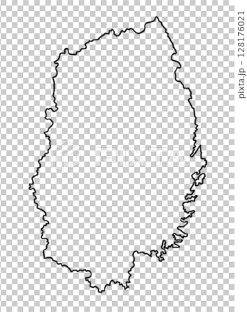 地図（岩手県）白地図 128176021