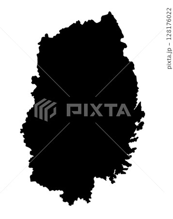 地図(岩手県)シルエット 地図(岩手県)シルエット 128176022