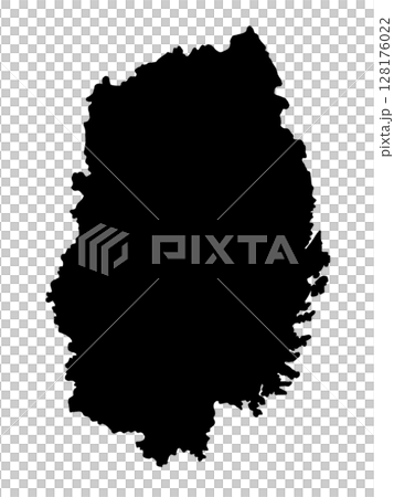 地図(岩手県)シルエット 地図(岩手県)シルエット 128176022