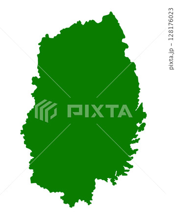 地図(岩手県)グリーン 地図(岩手県)グリーン 128176023