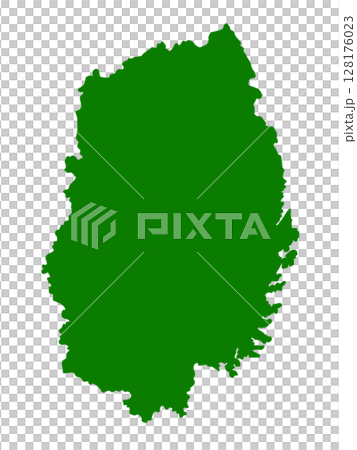 地図(岩手県)グリーン 地図(岩手県)グリーン 128176023