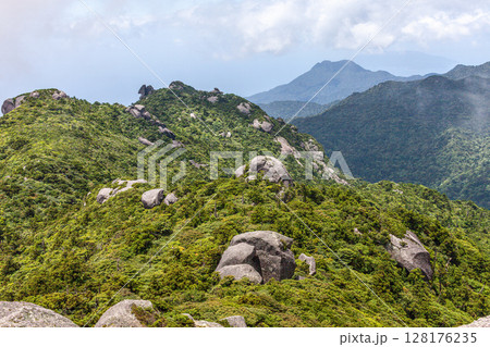 屋久島世界自然遺産 黒味岳山頂奇岩 (夏 屋久島世界自然遺産 黒味岳山頂奇岩 (夏 128176235