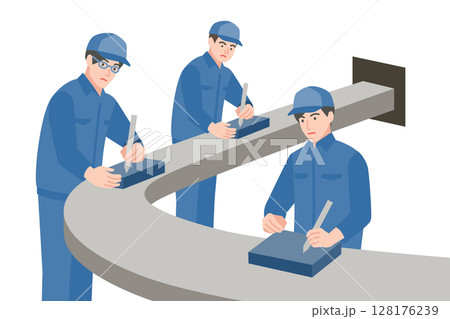 ライン作業をする人々 128176239