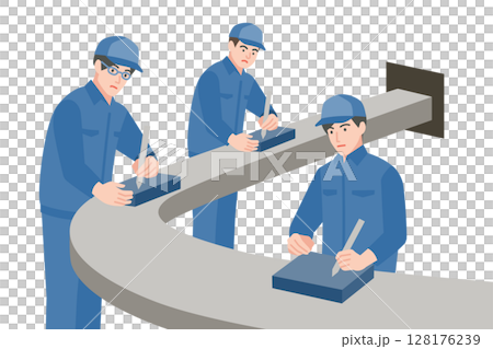 ライン作業をする人々 128176239