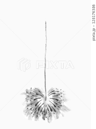 手持ち花火　手描きのモノクロイラスト 128176386
