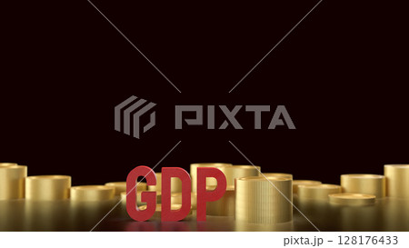 The GDP and gold coins for Business concept 3d Rendering. The GDP and gold coins for Business concept 3d Rendering. 128176433