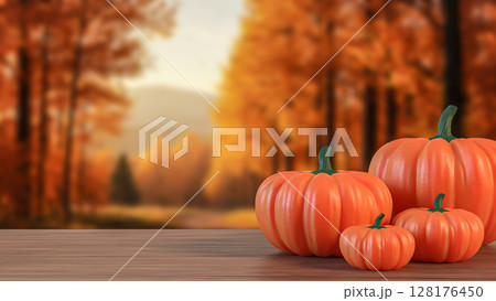 The Pumpkin for food or Holiday concept 3d Rendering. 128176450