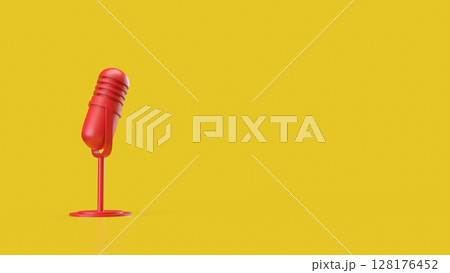 The Red microphone for Pod cast or social media 3d render. The Red microphone for Pod cast or social media 3d render. 128176452