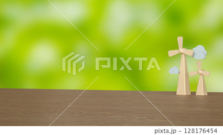 The Windmill for clean energy for ecology concept 3d Rendering. The Windmill for clean energy for ecology concept 3d Rendering. 128176454