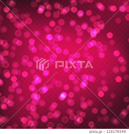Abstract color shining bokeh isolated on transparent background. Lights and sparks glitter glowing effect. Lens flare Christmas or New Year holiday card 128176549