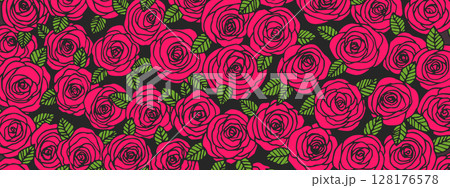 Summer background with roses flowers. Nature concept design. Modern floral composition. Vector illustration for poster, invitation, greeting card. Botanical style roses frame. Copy space Summer background with roses flowers. Nature concept design. Modern floral composition. Vector illustration for poster, invitation, greeting card. Botanical style roses frame. Copy space 128176578