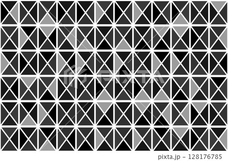 Geometric seamless pattern with black elements. Luxury background. Ornamental wallpaper detail of mosaic. Art Deco invitation greeting Design. Vector illustration Geometric seamless pattern with black elements. Luxury background. Ornamental wallpaper detail of mosaic. Art Deco invitation greeting Design. Vector illustration 128176785