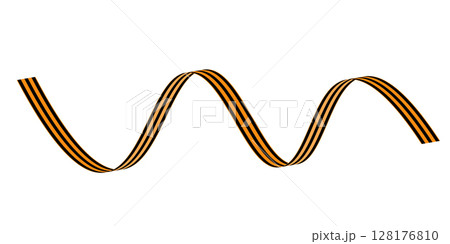 Set of St. George ribbon flat isolated on white background. Ribbon banner vector illustration. Symbol of great patriotic war Set of St. George ribbon flat isolated on white background. Ribbon banner vector illustration. Symbol of great patriotic war 128176810