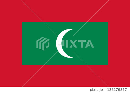 Republic of Maldives. Maldivian national symbol in official colors. Template icon. Vector background 128176857