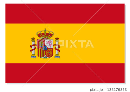 Flag of Spain. National symbol in official colors. Template icon. Abstract vector background Flag of Spain. National symbol in official colors. Template icon. Abstract vector background 128176858