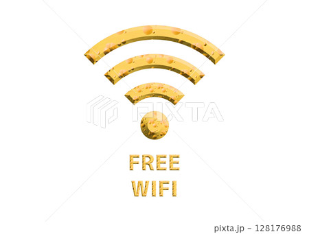 Wi-Fiマーク チーズのフリーwifiのイラスト アイコン ピクトグラム 128176988