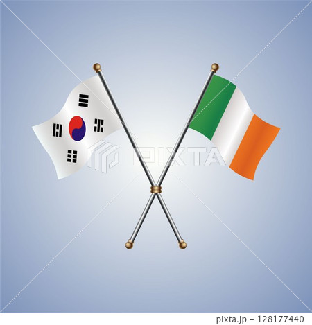 South Korea and Ireland, flag. Vector Illustration 128177440