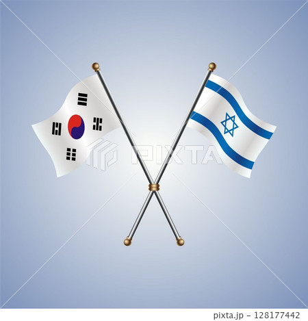 South Korea and Israel flag. Vector Illustration South Korea and Israel flag. Vector Illustration 128177442